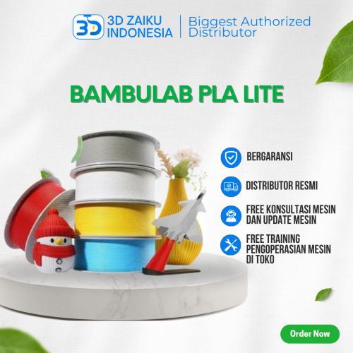 Original Bambulab PLA Lite 3D Printer Filament Affordable High Strength with RFID - with Spool